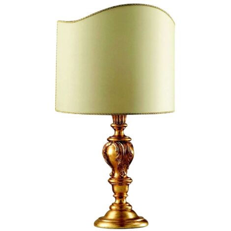 Lume In Legno Classico Oro Con Paralume 1 Luce Piviero