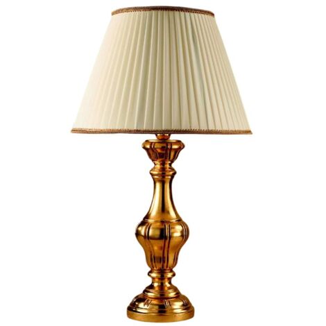 Lume In Legno Classico Oro Con Paralume 1 Luce Rondine