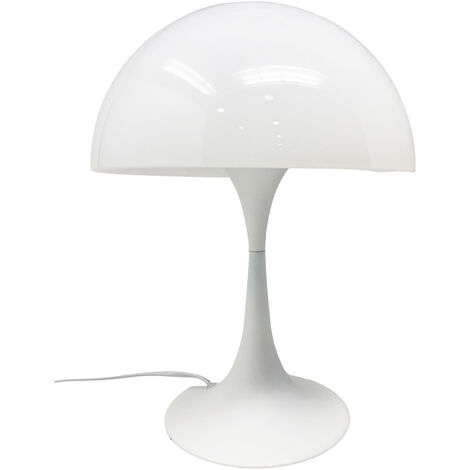 Lume moderno bianco abat jour attacco E27 lampada da tavolo scrivania lumetto