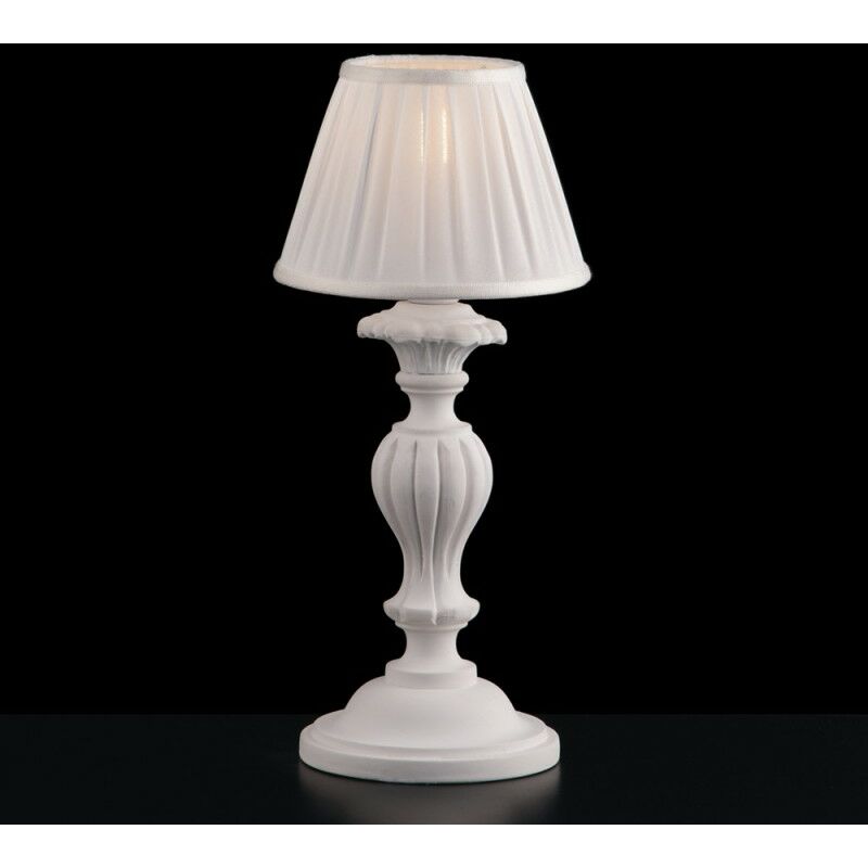 Bonetti Illumina - Lume Nachttisch aus Holz und weißem Shabby-Holzstoff 1 Licht