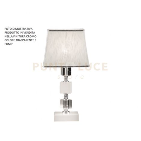LUME/P LIVIA LUME 1 LUCE FUME'- TRASPARENTE E CROMO ATTACCO E14 PARALUME L.20CM