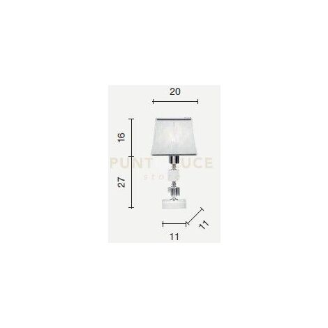 LUME/P LIVIA LUME 1 LUCE OTTANIO- TRASPARENTE E CROMO ATTACCO E14 PARALUME L.20CM