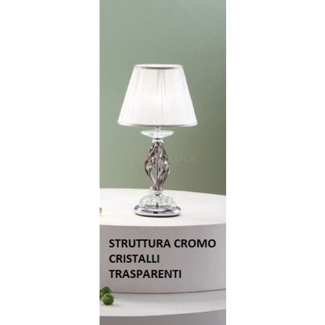 LUME PICCOLO 1306 1 LUCE TRASPARENTE E CROMO ATTACCO E14 H.30+19CM