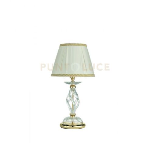 LUME PICCOLO 1306 1 LUCE TRASPARENTE E ORO ATTACCO E14 H.30+19CM