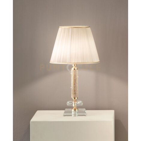 LUME PICCOLO DIDO  1 LUCE CRISTALLO E ORO ATTACCO E14 D.25CM