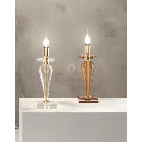 LUME PICCOLO PAGANINI CRISTALLO ORO 1 LUCE ATTACCO E14 H.32CM