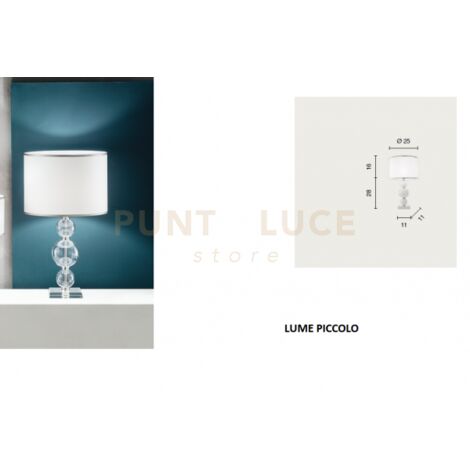 LUME PICCOLO TEBE TRASPARENTE  E CROMO 1 LUCE ATTACCO E14 D.25CM