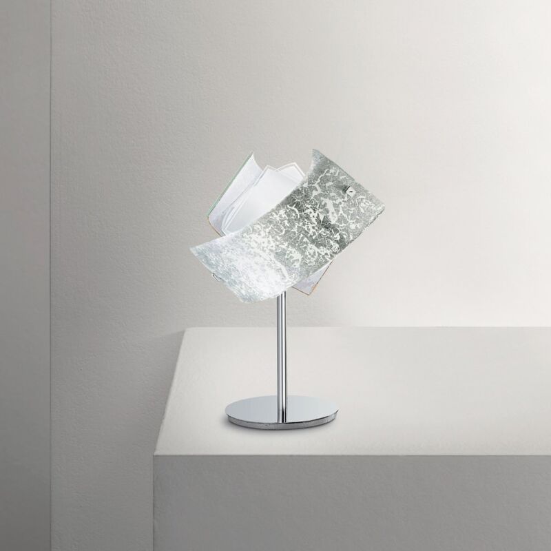 Image of Lumetto Contemporaneo Camilla Metallo Cromo e Vetro Argento 1 Luce E14 - Argento