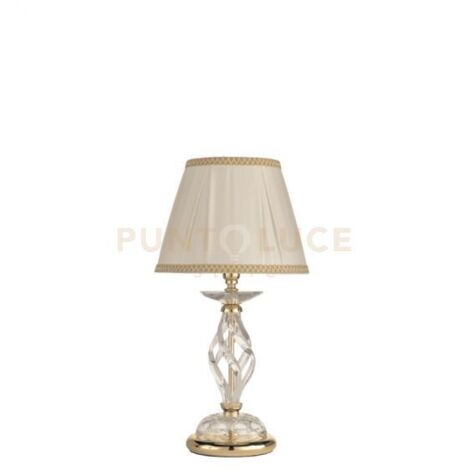 LUMETTO 1306 1 LUCE TRASPARENTE E ORO ATTACCO E14 H.33CM