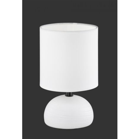 Lumetto Bianco Base Ceramica Paralume Tessuto Trio Lighting