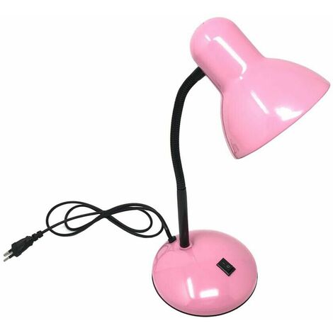 Lumetto da tavolo scrivania lume braccio snodabile morsetto lampada rosa