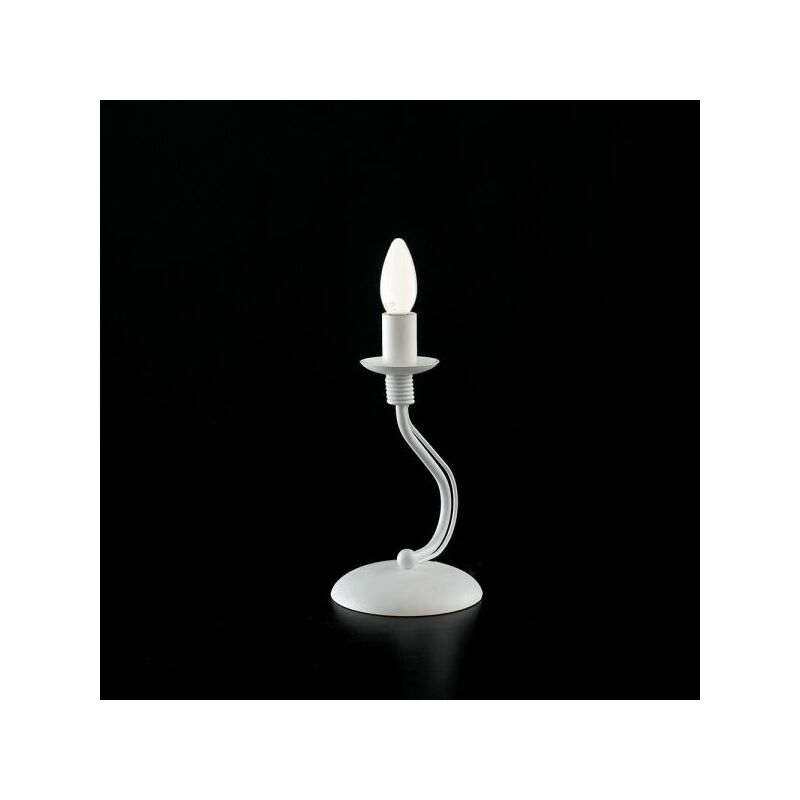 Image of Lumetto in ferro laccato bianco con decorazione shabby 1 luce Bianco Shabby Rustico