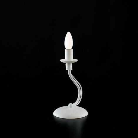 Lumetto in ferro Bianco shabby una luce 17x h27 cm
