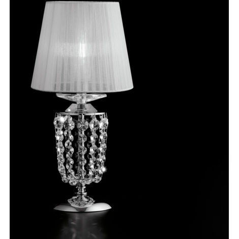 Lumetto in ferro e ottone cromato con paralume 1 luce Mozart