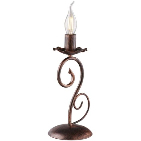 Lumetto in ferro Nero decorazione Rame una luce 13x h28cm