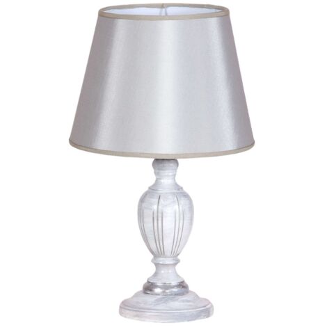 Lumetto In Legno Classico Grigio Sfumato Con Paralume 1 Luce Sternidi