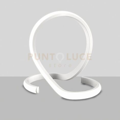 Lumetto in metallo e alluminio verniciato bianco con led integrato Bianco Noodles