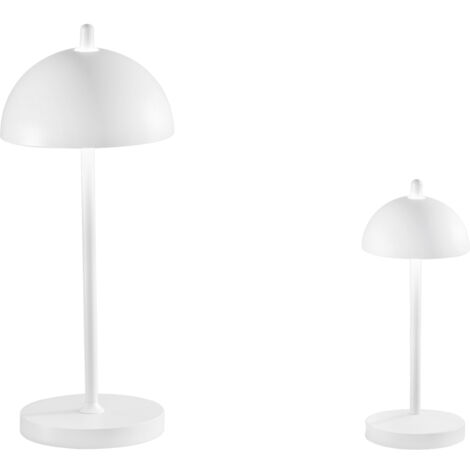 "Lumetto LED PARTY ricaricabile da esterno in metallo bianco 1W 19.800K con dimmer 19.8 cm."