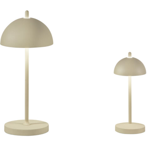 "Lumetto LED PARTY ricaricabile da esterno in metallo crema 1W 19.800K con dimmer 19.8 cm."