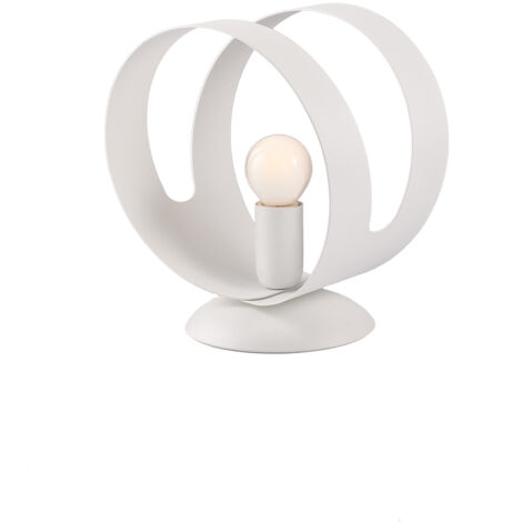 Lumetto Moderno 1 Luce Peter In Ferro Bianco Taglio Laser