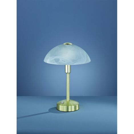 Lumetto Moderno Fungo Led Touch Dimmer Donna Ottone e Vetro Alabastro Trio Lighting