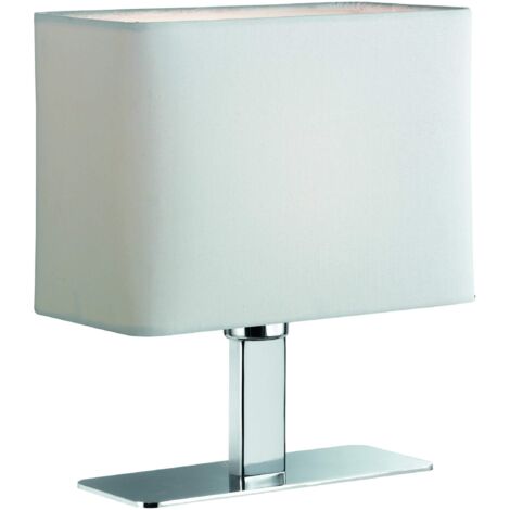Lumetto Moderno Ming Cromo Tessuto Bianco Trio Lighting