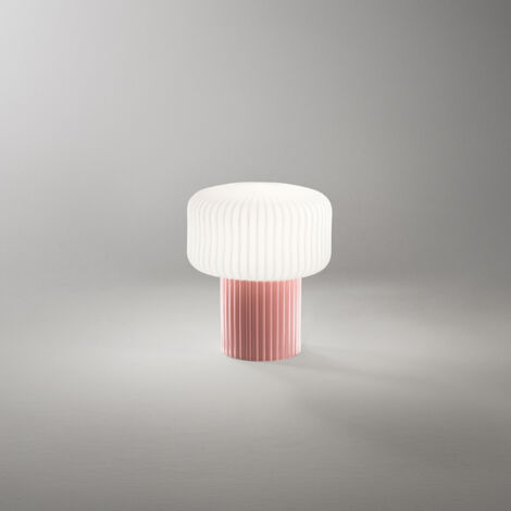 Lumetto Moderno Otty Ceramica Rosa Vetro 1 Luce G9 Ip20