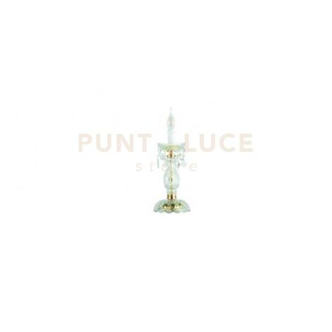 LUMETTO OPERA 1 LUCE CRISTALLO E ORO ATTACCO E14 H.35CM