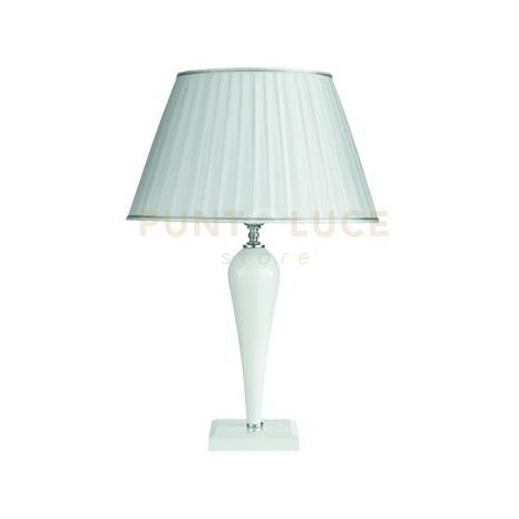 LUMETTO RAVEL BIANCO E CROMO ATTACCO E27 1 LUCE H.39+24CM