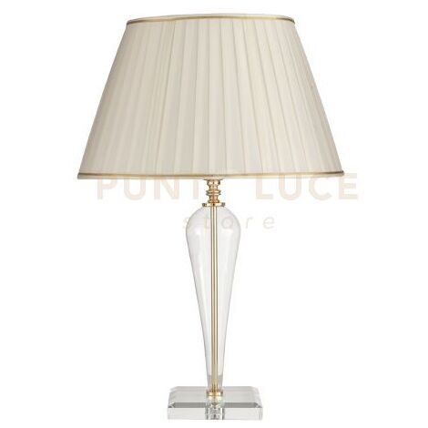 LUMETTO RAVEL CRISTALLO E ORO ATTACCO E27 1 LUCE H.39+24CM