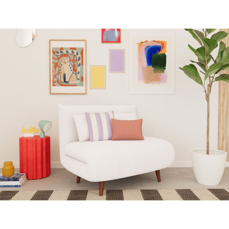 Lumi - banquette convertible clic-clac 1 place en velours côtelé