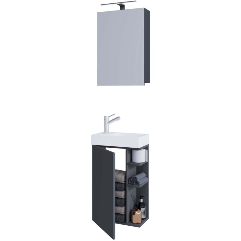 Ebuy24 - 2tlg Waschtisch Bad Lumia Spiegelschrank