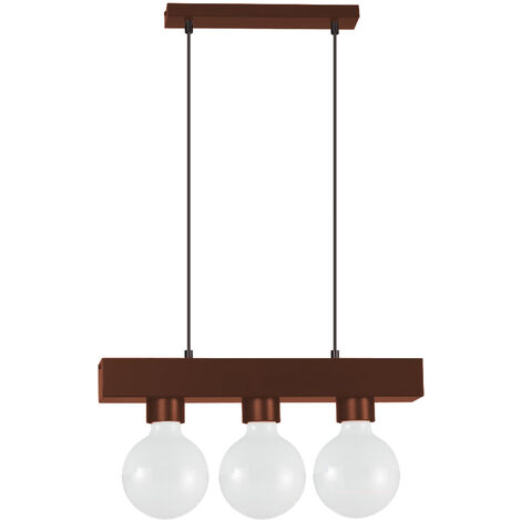 LUMICOM  BOSTON L Sospensione, 3XE27, max 42W, metallo, marrone corten, 10X30cm