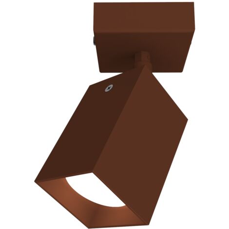 LUMICOM  BRINCK Plafoniera S, 1X GU10, max 33W, metallo, corten, L.6cm
