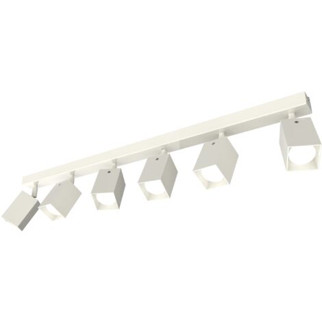 LUMICOM  BRINCK Plafoniera XL, 6X GU10, max 33W, metallo, bianco lucido, L.6cm