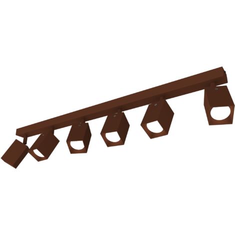 LUMICOM  BRINCK Plafoniera XL, 6X GU10, max 33W, metallo, corten, L.6cm