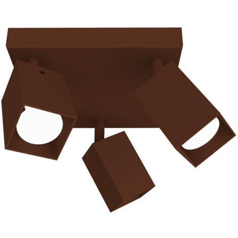 LUMICOM  BRINCK Q Plafoniera X3, 3X GU10, max 33W, metallo, corten, L.25cm