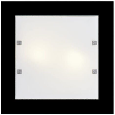 LUMICOM  BROOK Plafoniera, 4XE27, max 42W, metallo/vetro, nero opaco, 50x50cm
