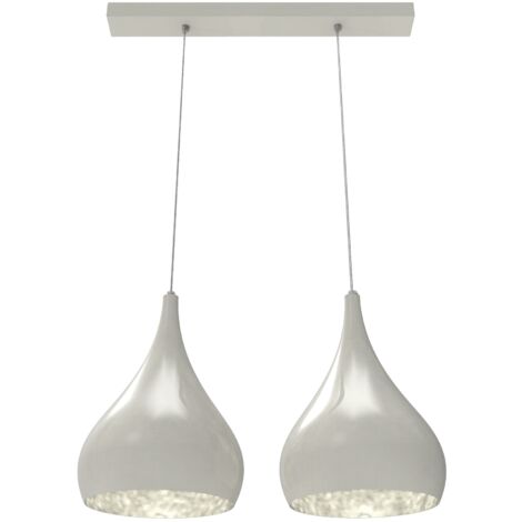 LUMICOM  CALICE LINEARE Sospensione, 2x E27, max 42W, metallo, bianco lucido, Ø 25cm