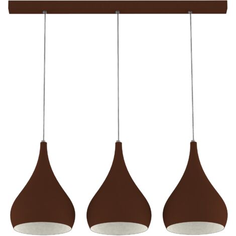 LUMICOM  CALICE LINEARE Sospensione, 3x E27, max 42W, metallo, corten/bianco, Ø 20cm