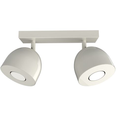 LUMICOM  CAMPANELLA Plafoniera, 2X GU10, max 33W, metallo, bianco lucido, D.12cm