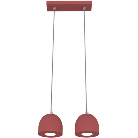 LUMICOM CAMPANELLA Sospensione, 2X GU10, max 33W, metallo, rosso cowhide, D.12cm
