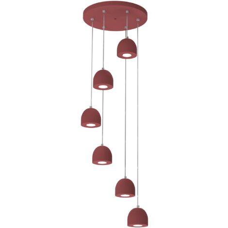 LUMICOM  CAMPANELLA Sospensione compo, 6X GU10, max 33W, metallo, rosso, D.40cm