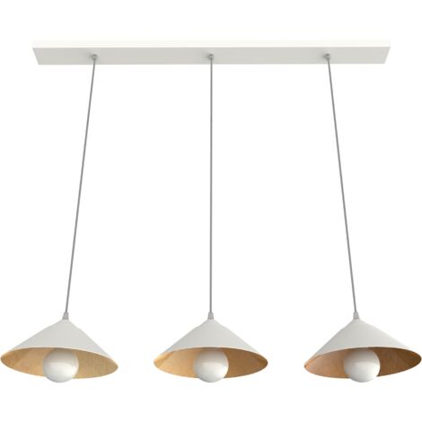 LUMICOM  CHAPEAU Binario, 3XE27, max 42W, metallo, foglia oro/bianco, D25cm