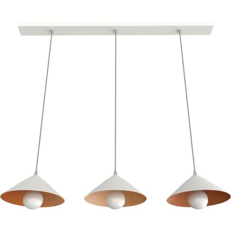 LUMICOM  CHAPEAU Binario, 3XE27, max 42W, metallo, foglia rame/bianco, D25cm