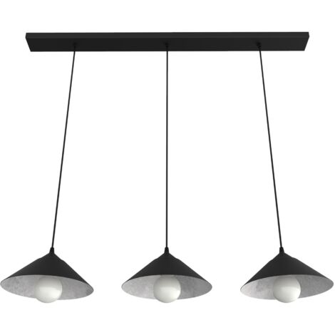 LUMICOM  CHAPEAU Binario, 3XE27, max 42W, metallo, nero/foglia argento, D25cm