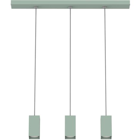 LUMICOM  CUBE Sospensione, 3X GU10, max 33W, metallo, verde iceberg, L70cm x H10cm