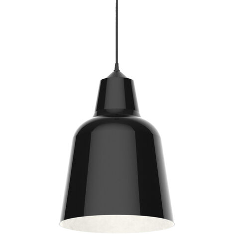 LUMICOM  DONG Sospensione, 1X E27, max 42W, metallo, nero lucido/bianco, D.25cm