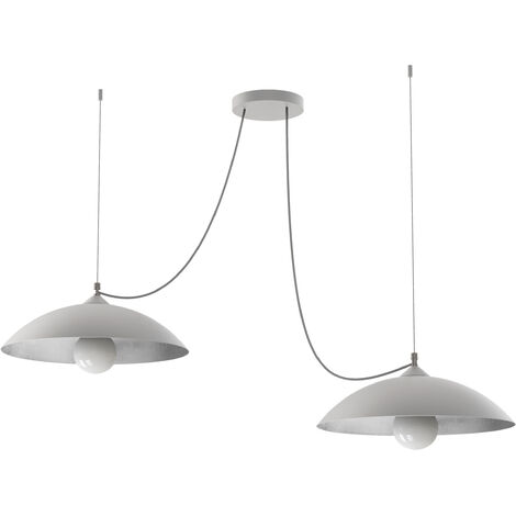 LUMICOM  DREAM Sospensione, 2X E27, max 42W, metallo, bianco opaco/foglia argento, D.40cm
