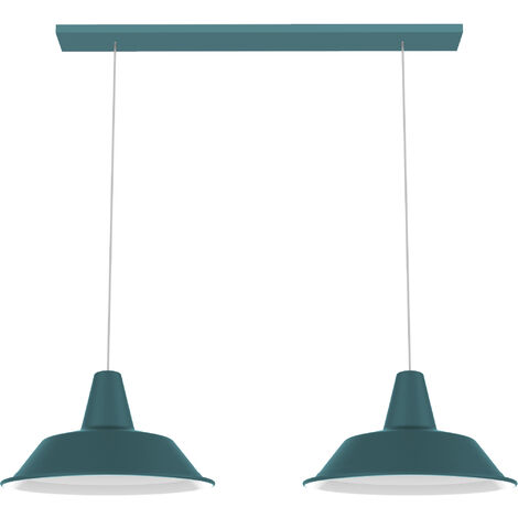 LUMICOM  DUNA BINARIO Sospensione, 2XE27, max 42W, metallo, blu mediterraneo/bianco, D.35cm